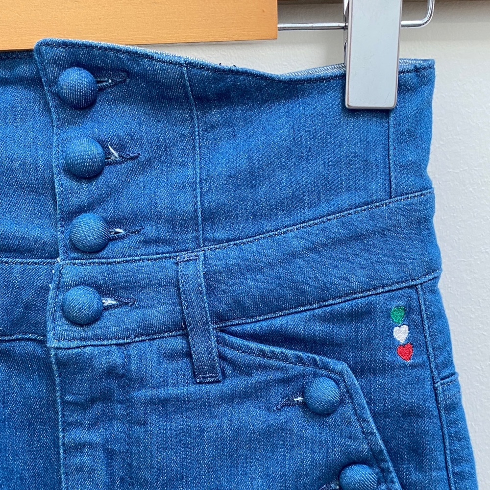 Miss Sixty Blue Buttoned Pencil Skirt - Picture 5 of 12